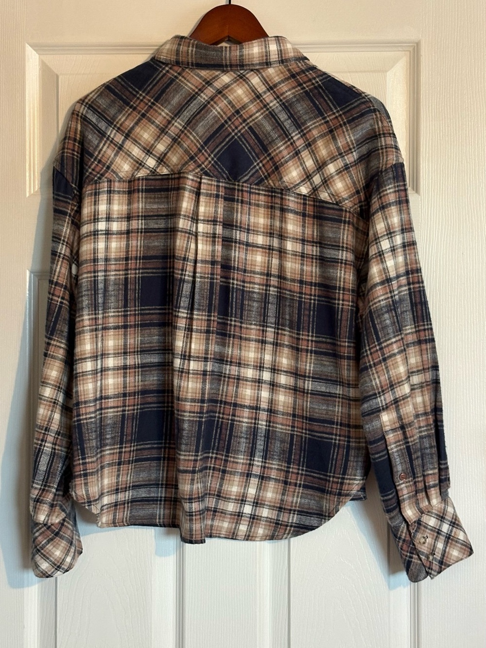 Scotch & Soda Cropped Plaid Button Down Flannel Collared Shirt Size Large - Picture 12 of 12